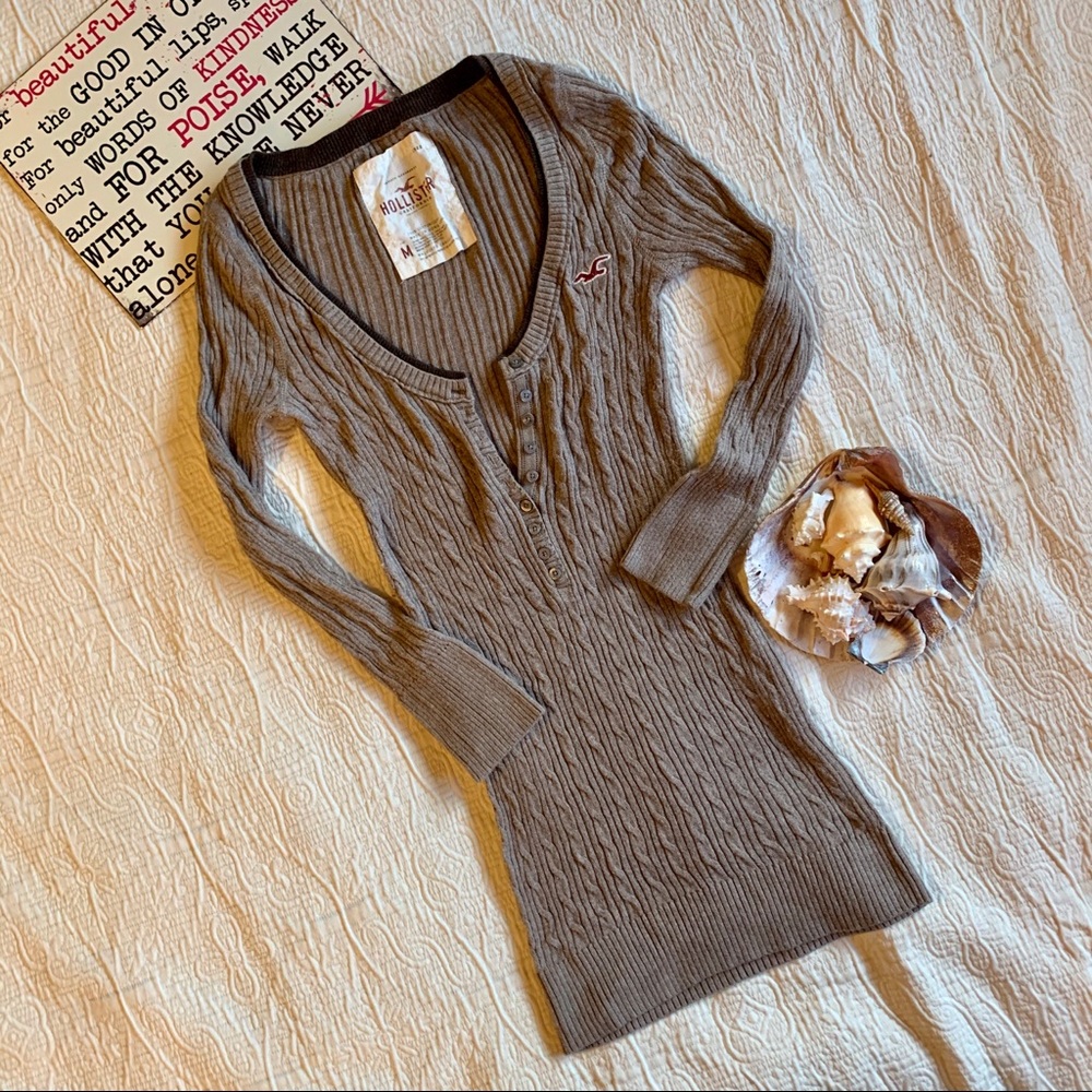 COPY - Hollister Cable Knit Henley Sweater